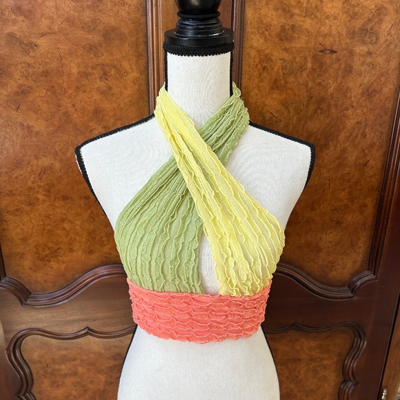 SHEIN Colorful Ruffled Halter Top - Picture 5 of 15